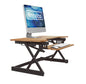 Rocelco 32" Height Adjustable Standing Desk Converter - Sit Stand Computer Workstation Riser - Dual Monitor Retractable Keyboard Tray Gas Spring Assist - Black (R EADRB2)