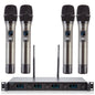 Boeska Wireless Microphone System, 4-Channel UHF Wireless Mic, Fixed Frequency Metal Cordless Mic with 4 Handheld Dynamic Microphones, 200ft Range, Mics for Singing, Church (4 Handheld)
