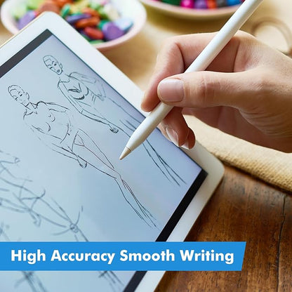 6-Pcs Pencil Tips Replacement – 4 Enhanced Precise 0.7mm Metal Nibs (Black/White/Pink) & 2 Original-Like POM Tips, Fits for Apple Pencil Pro/2nd/1st Gen/USB-C | Accurate Drawing & Smooth Writing