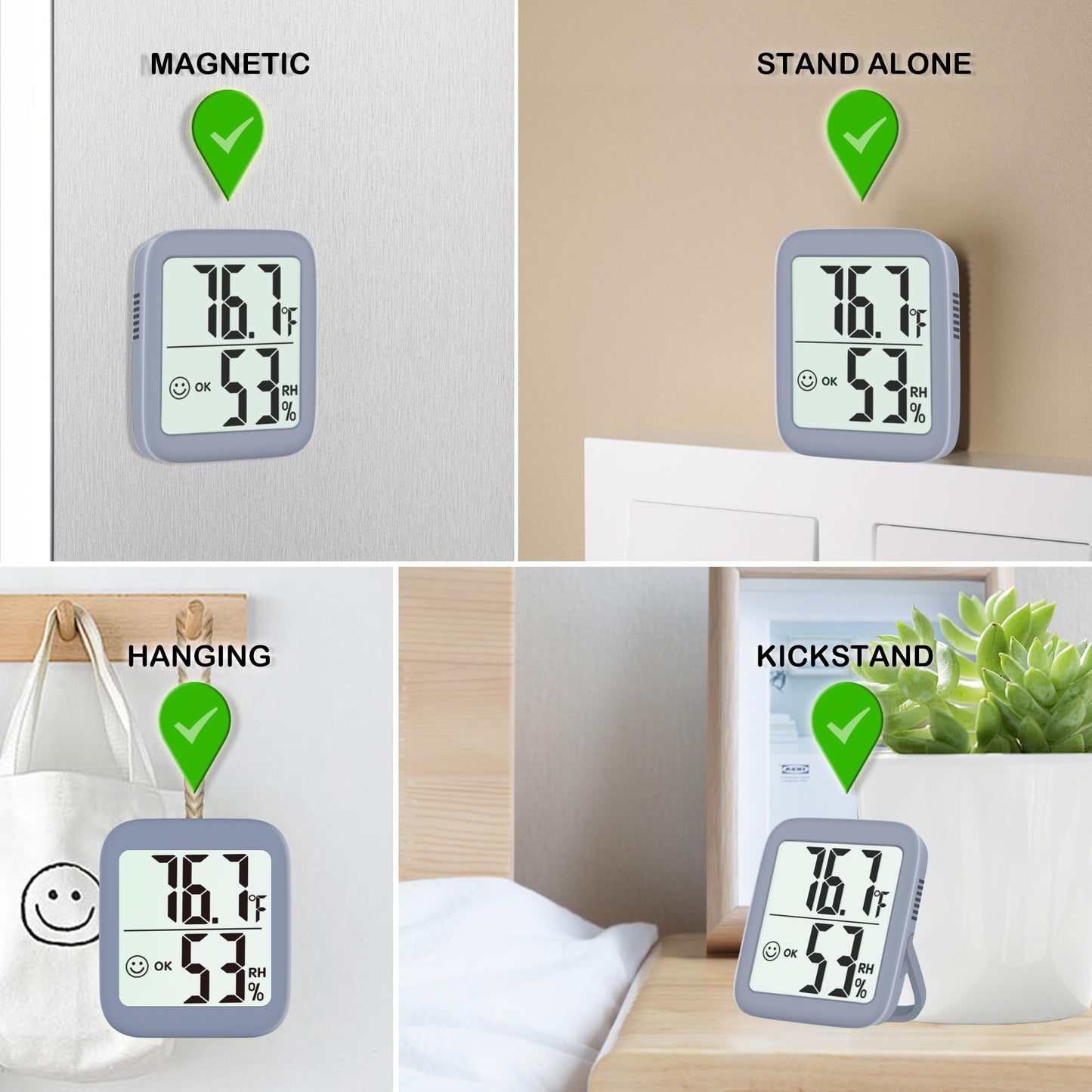 Antonki 2 Pack Room Thermometer Indoor Hygrometer