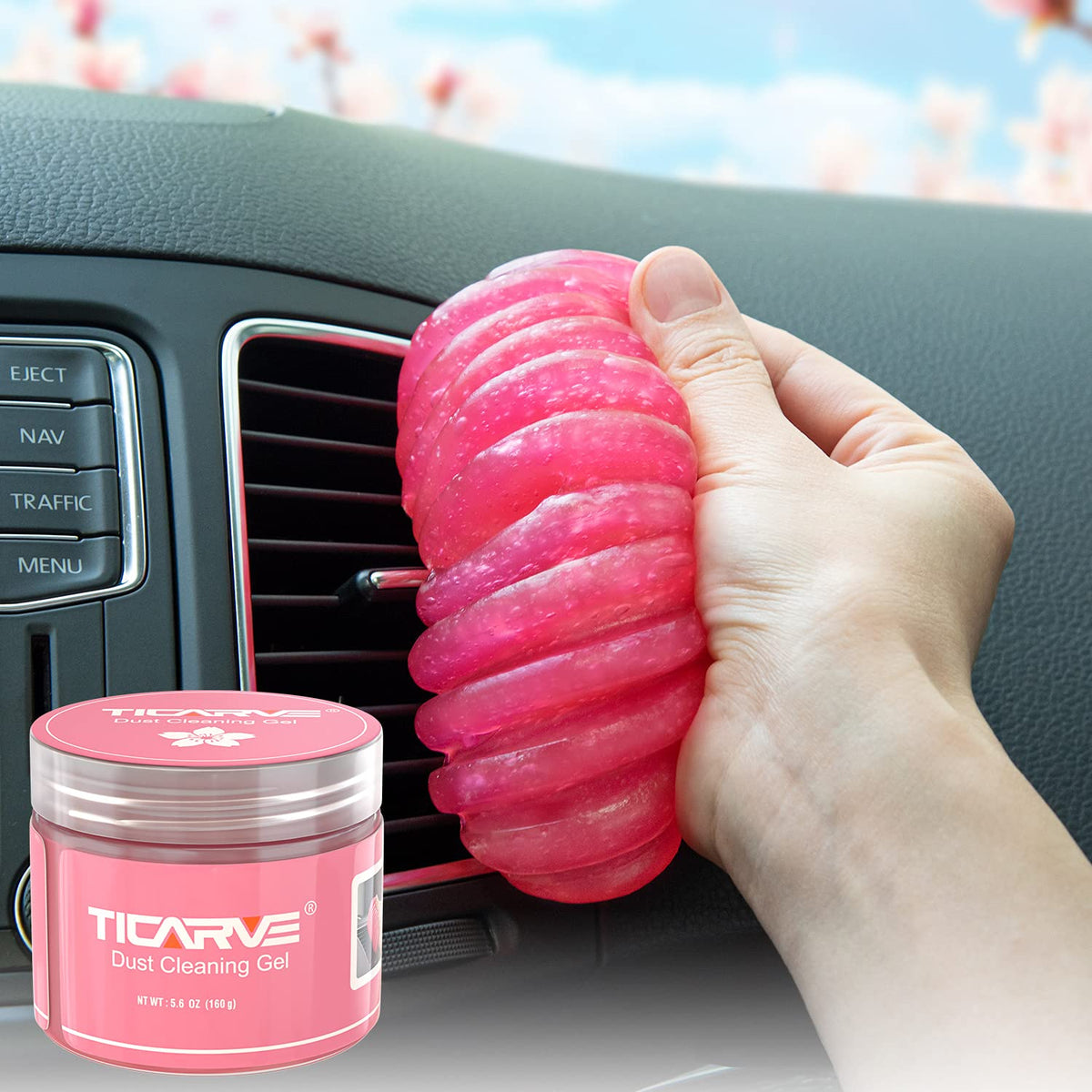 TICARVE 2Pack Cleaning Gel for Car Detailing Vent Cleaner Cleaning Putty Gel Auto Detail Tools Car Interior Cleaner Cleaning Mud for Cars and Keyboard Cleaner Cleaning Slime Green (320g/11.2oz)