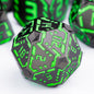 OGCOPHEN Metal DND Sci-fi Dice Set 7PCS Stripe Polyhedral Dice for Dungeons Dragons RPG Role Playing Game, Glitter D and D Dice with Gift Box D6 D8 D10 D12 D20 (Black&Blue Purple)