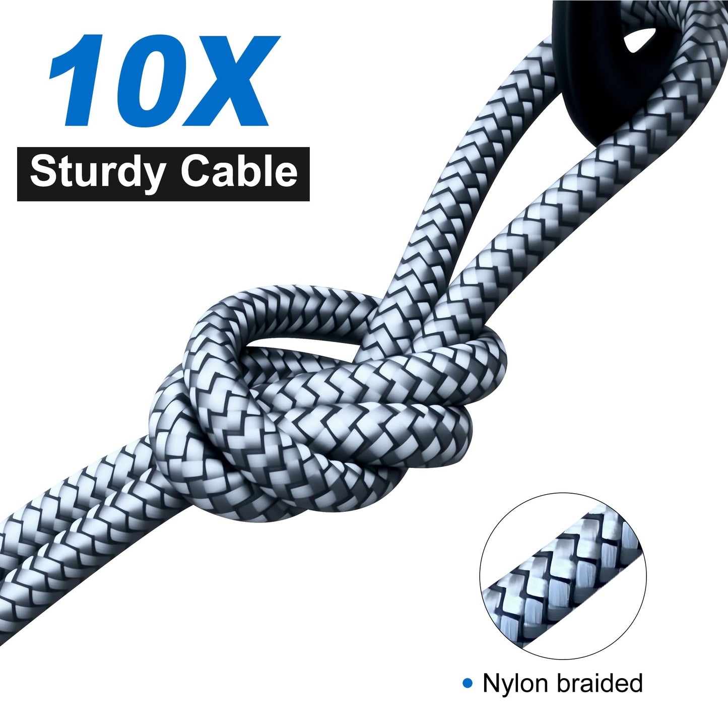Tan QY USB 3.0 Braided Extension Cable 1.5ft, Male to Female for PS/Xbox/PC