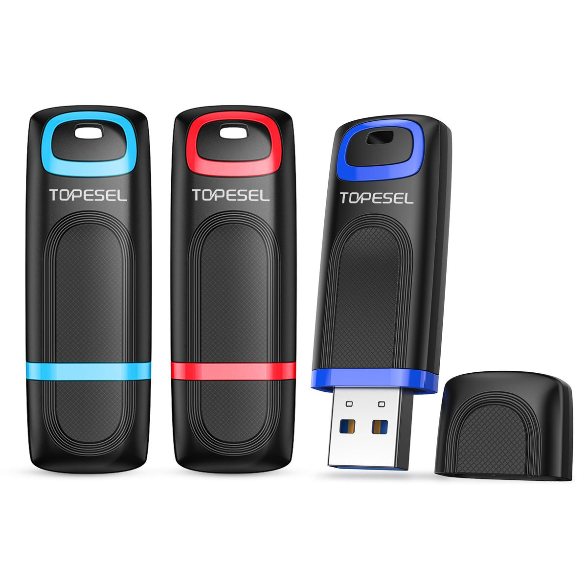 TOPESEL 128GB USB 3.0 Flash Drive 3 Pack,up to 110MB/s Reading,30MB/s Write