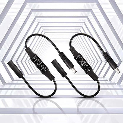 PNGKNYOCN DC 12V LED Strip Lights Dimmer DC 5.5 * 2.1mm Male to Female Mini Single Color LED Dimming Controller(2-Pack)