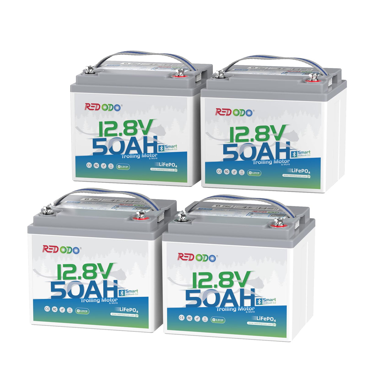 Redodo 2-Pack 12V 200Ah LiFePO4 Battery, 200A BMS, for RV, Marine, Solar