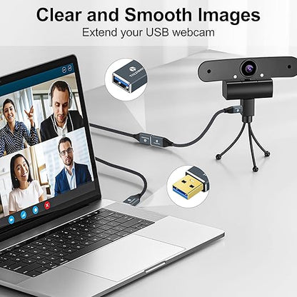 USB 3.0 Extension 6.6FT, USB Male to Female USB 3.0 Extender Cable for Webcam, Camera, Phone, USB hub, Mouse, Keyboard, Printer, Hard Drive, Headset