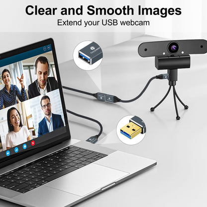 Thzzhnno USB 3.0 Extension 6.6FT, USB Male to Female USB 3.0 Extender Cable for Webcam, Camera, Phone, USB hub, Mouse, Keyboard, Printer, Hard Drive, Headset