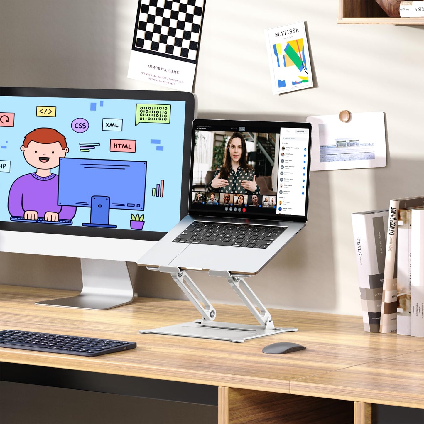 Urmust Adjustable Laptop Stand for Desk, 10-15.6“ Laptop Riser, Silver