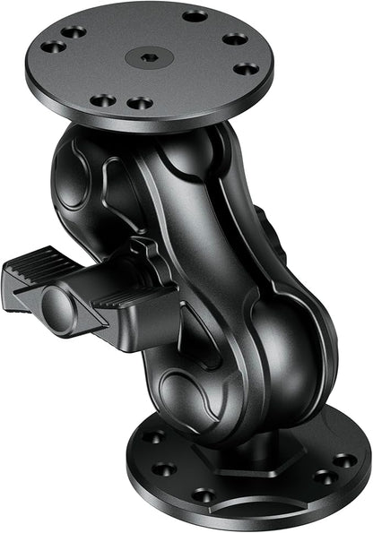 Aluminum Alloy Fish Finder Mount with 1.5" Ball AMPS Hole Round Plates, 3.5" Short Arm Marine Electronic Mount Tablet Holder for Garmin, Lowrance, Humminbird, Raymarine and More