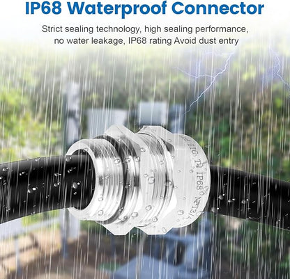 2 Pcs 3/4" NPT Stainless Steel Waterproof Cable Gland, IP68 Waterproof Adjustable Cable Glands, Strain Relief Cord Grip Connectors with Gaskets and Locknut for 13-18mm Cable Diameter