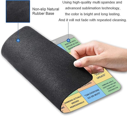 Mouse Pad, Conference Call Bingo Mouse Pad, Washable Square Cloth Mousepad for Office Laptop, Non-Slip Rubber Computer Mouse Pads for Wireless Mouse, Personalized Gift Mouse Pads for Desk