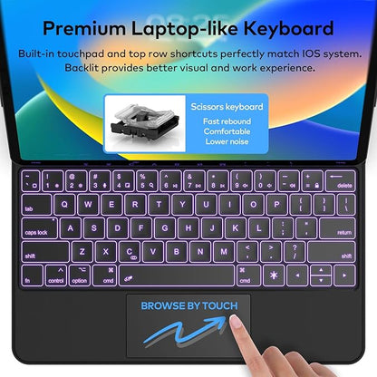 Keyboard Case for iPad Air 11-inch (M3 2025 / M2 2024) & iPad Pro 11 inch(1st/2nd/3rd/4th Generation) – Magic-Style Magnetic Keyboard Case with Multi-Touch Trackpad for 10.9” iPad Air 4th/5th Gen.
