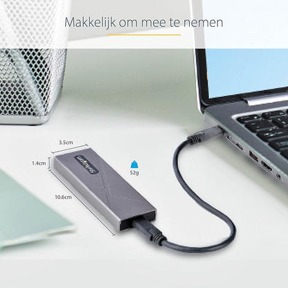 StarTech.com USB-C 10Gbps to M.2 NVMe or M.2 SATA SSD Enclosure - Tool-free External M.2 PCIe/SATA NGFF SSD Aluminum Case - USB Type-C&A Host Cables - Supports 2230/2242/2260/2280 (M2-USB-C-NVME-SATA)