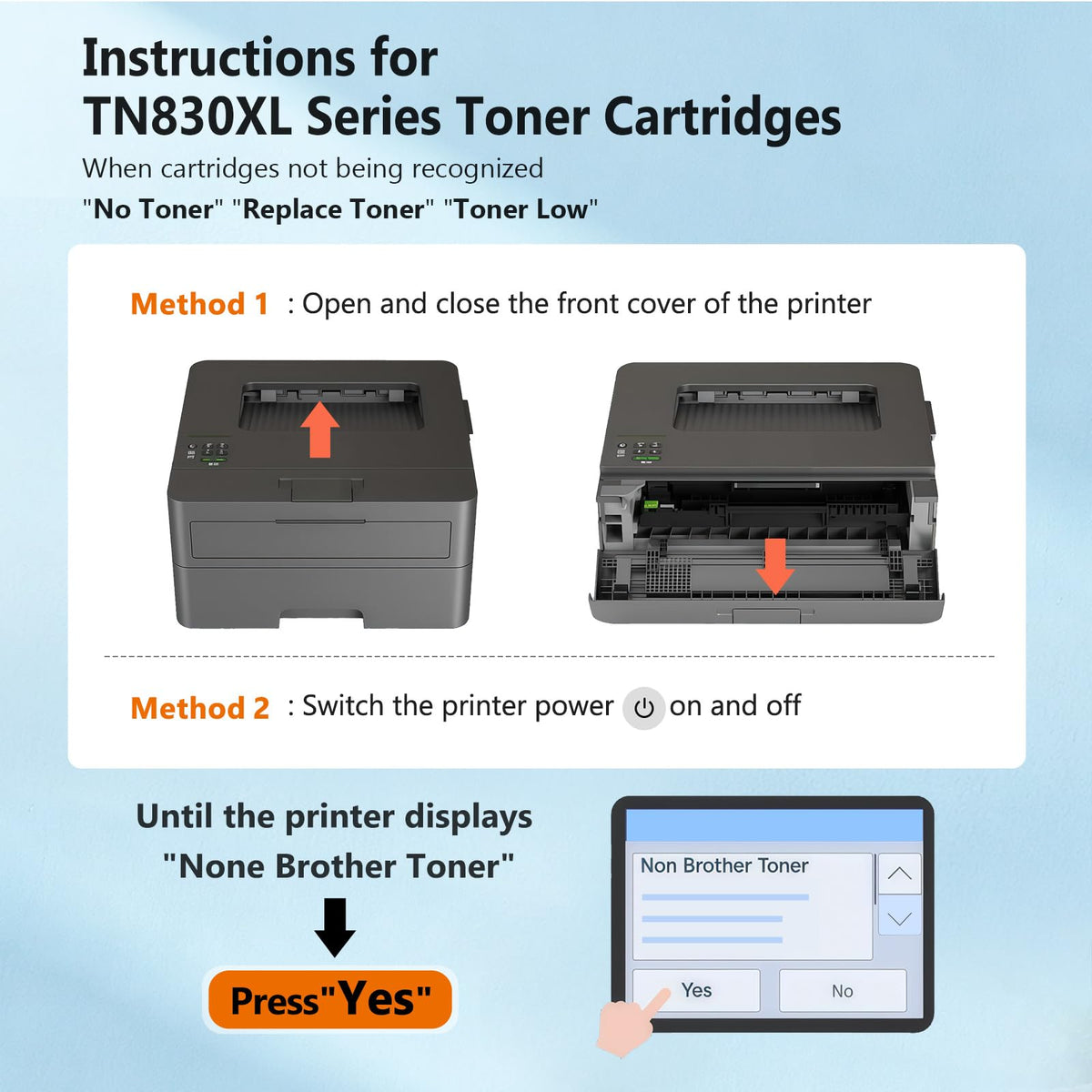 TN830XL Toner Cartridge Replacement for Brother TN830-XL TN-830 TN830