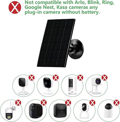 Zivif 4W Solar Panel for Security Camera, Solar Panel Charger with USB-C & Micro USB Ports, Compatible with Rechargeable Battery Camera, 360° Adjustable Mount