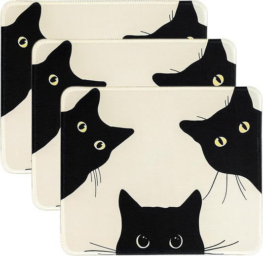Funny Mouse pad Square Cute Mouse Mat for Wireless Mouse Small Office Computer Mousepad for Desk Mat Laptop with Non-Slip Rubber Base (3 Pack)