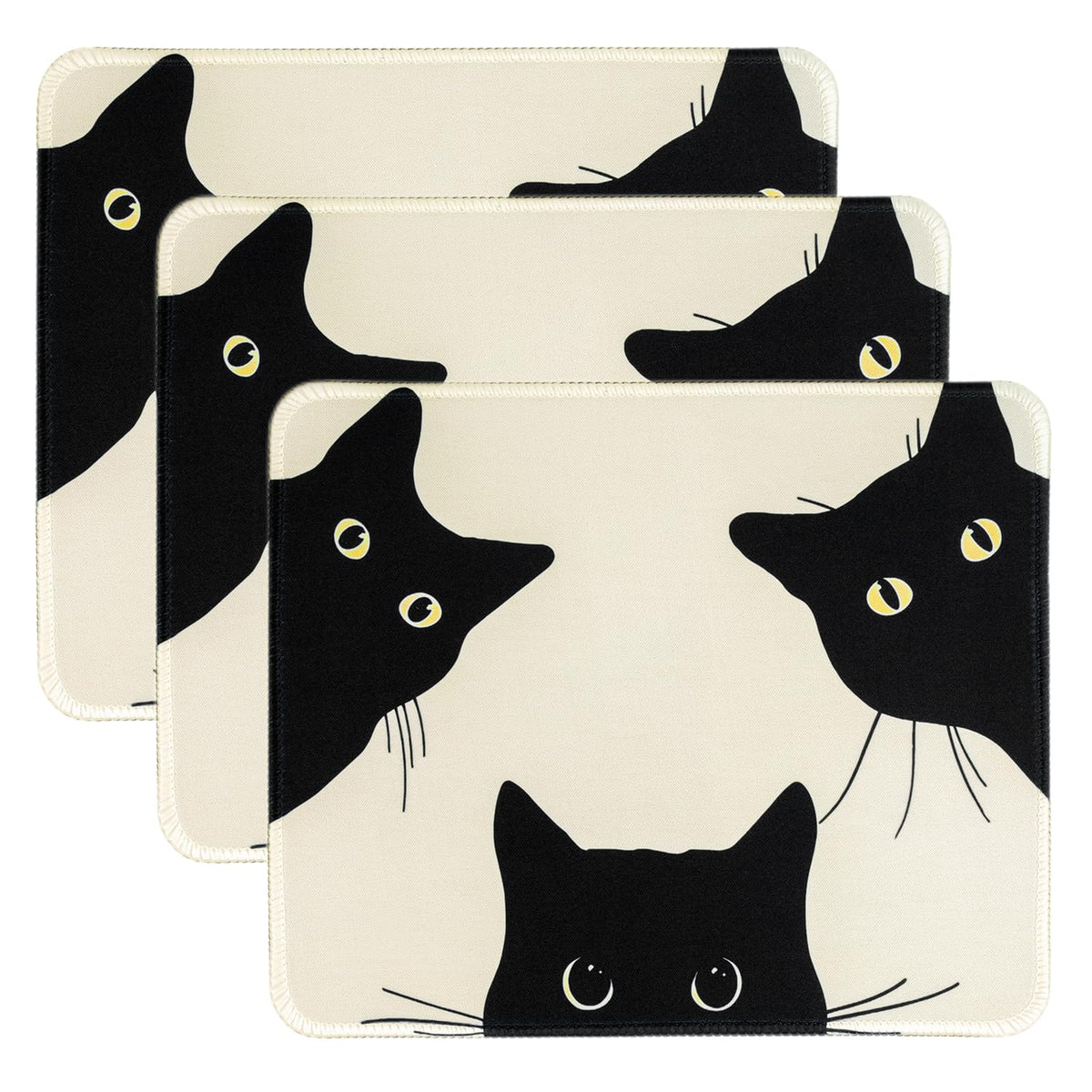 3 Pack Small Mouse pad Beach Square Mouse Mat for Wireless Mouse Office Computer Mousepad for Desk Mat Laptop with Non-Slip Rubber Base (Sea)