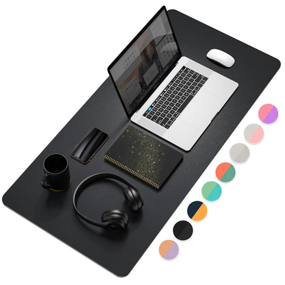 YSAGI Dual-Sided Desk Pad Protector, Desk Mat with Non-Slip - Waterproof PU Leather Office Desk Blotter for Mouse, Keyboard, Writing,35.4" x 17", Black