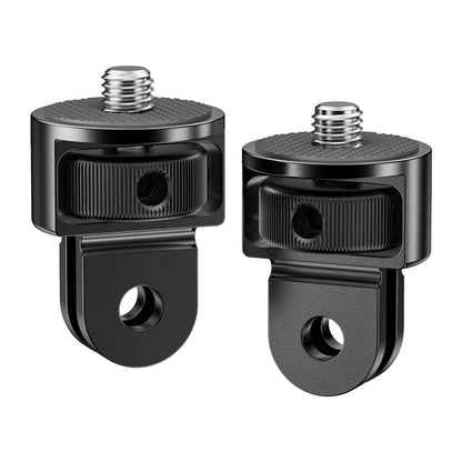Starbea 2 Pieces Camera Tripod Mount for Gopro Adapter 360°Adjustable Aluminum Alloy Conversion Adapter for GoPro Hero, Insta360, Sjcam Action Cameras and Other Standard 1/4 Accessories (GC-1)