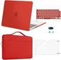 MOSISO Compatible with MacBook Air 13 inch Case 2025 2024 2023 2022 M4 A3240 M3 A3113 M2 A2681, Hard Shell&Sleeve Bag&Keyboard Skin&Webcam Cover&Screen Film for MacBook Air 13.6 inch, Red