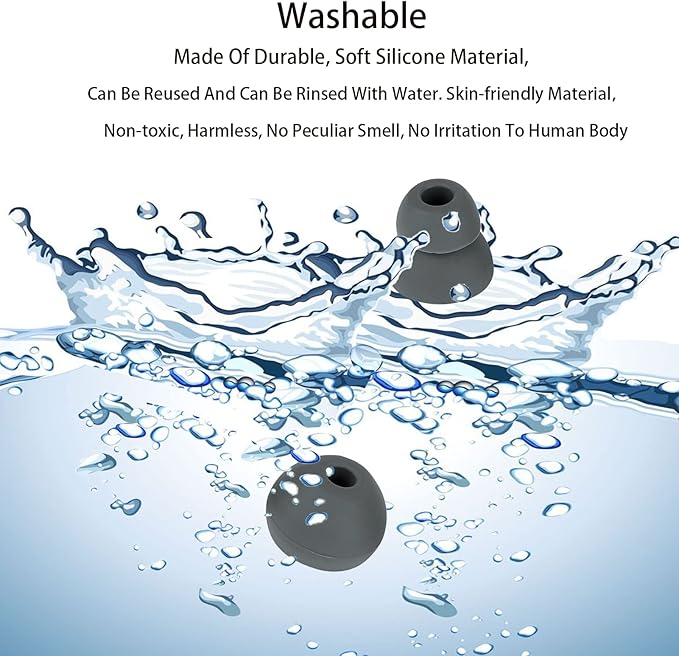 Earbud Tips Earbud Replacement Tips Replacement Earbud Tips Earbud Covers Replacement Ear Pads Earbud Rubber Tips Ear Tips for Powerbeats Pro Beats Wireless Earphone Headphones 4 Pairs (Dark Gray)