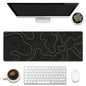 Eflxamz Large Gaming Mouse Pad, Koi Fish Ink Painting Desk Mat, Golden Line Lotus Desk Pad, Extended Big Computer Keyboard Mouse Pad with Non-Slip Base and Stitched Edge, 31.5"x11.8"