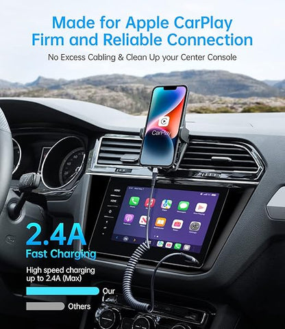 iPhone Charger Cable for Car (3FT/5FT), 2Pack Coiled Lightning Cable, [Apple MFi Certified] Retractable Charging Cord Compatible with iPhone 14/13/12/11 Pro Max/XS MAX/XR/XS/8/iPad/iPod/CarPlay
