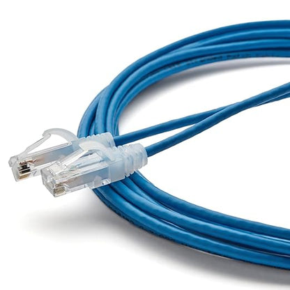 TRUECABLE Cat6 Component Rated Patch Cable, Unshielded (U/UTP), 14ft, Blue, 28AWG Solid Copper, Snagless 10G High-Speed Ethernet Cable, PoE++ 4PPoE 100W, UL Listed, RoHS-3, 1 Pack