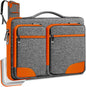 Hseok Laptop Case 15 15.6 16 inch Sleeve with Handle and Hidden Strap,Compatible with MacBook Pro 15.4 16, 360° Protective PC Briefcase with 4 Pockets for Laptop Accessory,Easy to Carrying,Gray-Orange