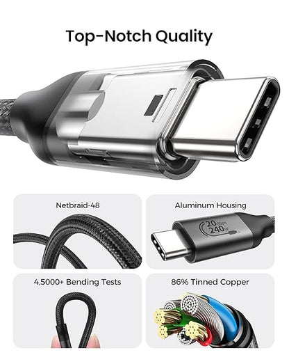 Silkland USB 4 for Long Thunderbolt 4 Cable 16.5FT/5M, 20Gbps Data Transfer, Supports 5K/4K@60Hz, 240W PD 3.1 Charging, USB C Video Cable Compatible for Thunderbolt 3, MacBook, SSD, Docking,VR Headset