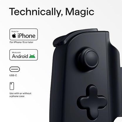 BACKBONE One Mobile Gaming Controller for Android and iPhone 15/16 Series (USB-C) - 2nd Gen - Turn Your Phone into a Gaming Console - Play Xbox, PlayStation, Call of Duty, Roblox, Fortnite & More