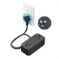 TROND 360° Rotating Flat Plug Power Strip, 3FT Extension Cord with 4 USB Ports, 4 Wide Spaced AC Outlets, Wall Mount, 900J Surge Protector for Office Travel Dorm Room Essentials, Black