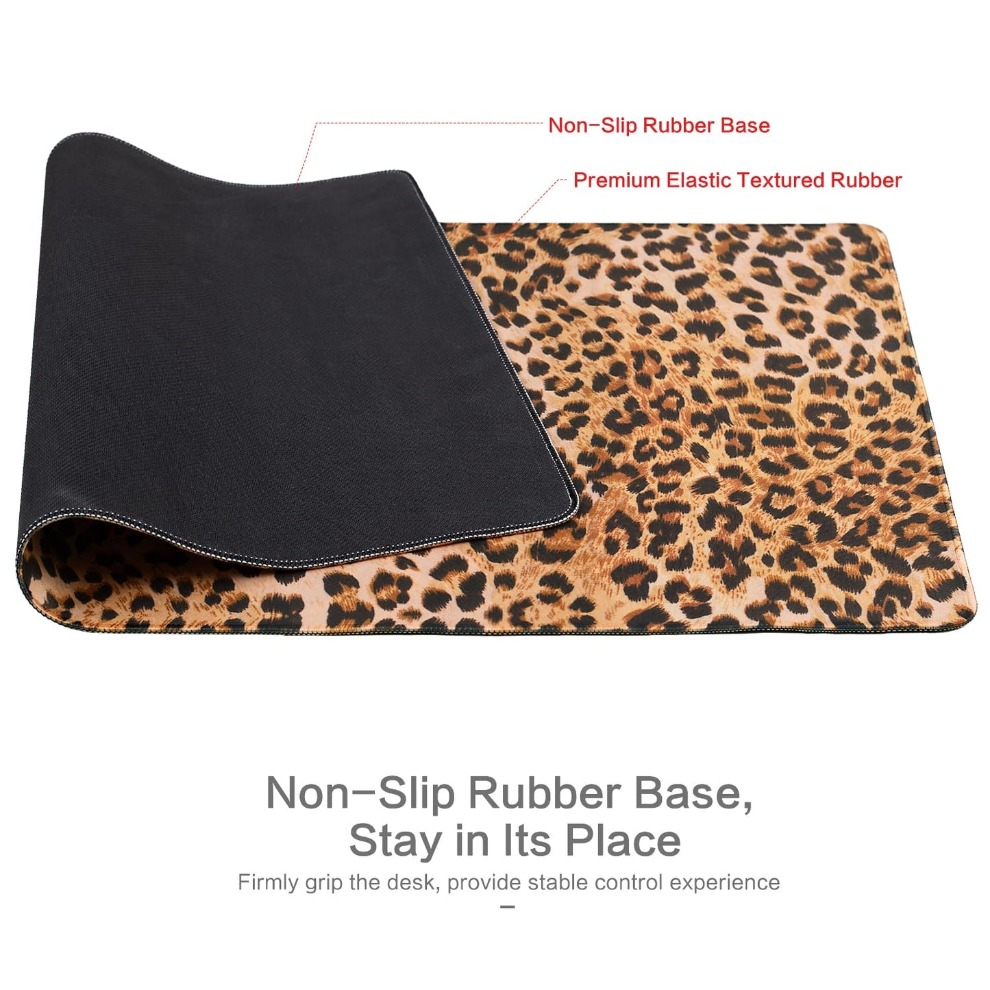 Lokigo Big Desk Pad, Large Desk Mat, 31.5"x15.7", Leopard Print