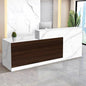 Reception Desk with Counter Modern Checkout Counter with Lockable Drawer Keyboard Tray Receptionist Desk for Office Salon Reception Table L Left 55inch/140cm