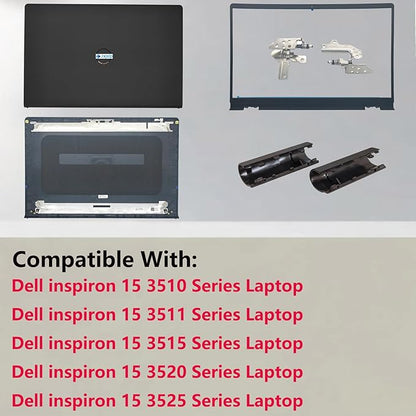 Replacement LCD Back Cover with Front Bezel with Hinges with Shaft Cover for DELL Inspiron 15 3510 3511 3515 3520 3525 3530 Series Laptop 0WPN8 00WPN8 9WC73 09WC73 AP3LE000901 Black
