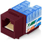 Everest 90° Angled RJ45 Cat5e Keystone Jacks 10-Pack in Red - Slim Profile Female RJ45 Connectors - Cat 5e Keystone Jack - Compatible with 90° Angled Speed Termination Tool - easyJACK (B094WB91H3)