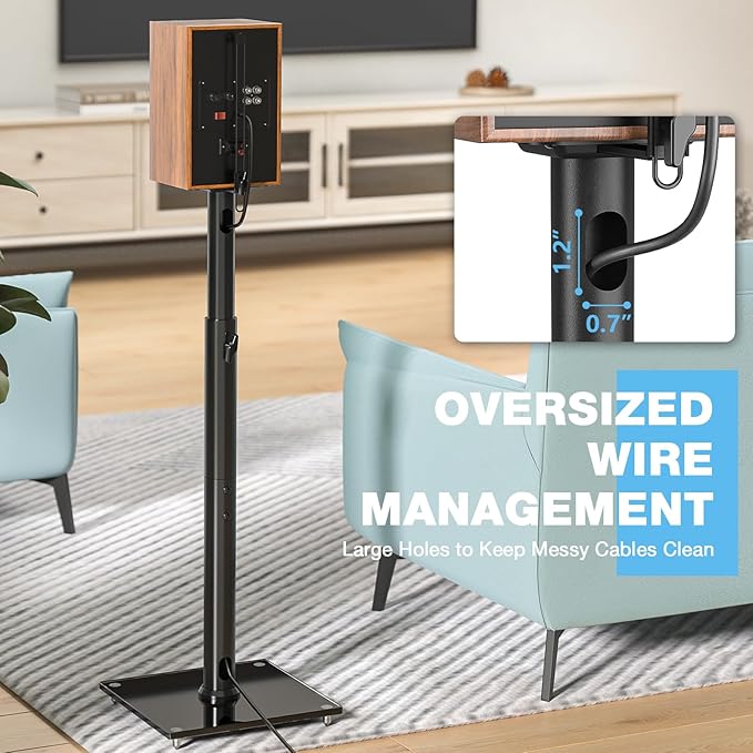 Rfiver Bookshelf Speaker Stands Pair from 32" to 43"