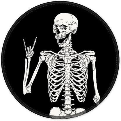ITNRSIIET Round Mouse Pad with Stitched Edge Premium-Textured Waterproof Non-Slip Rubber Base Desktop Protection Mat Diameter 8.7 inches, Human Skeleton