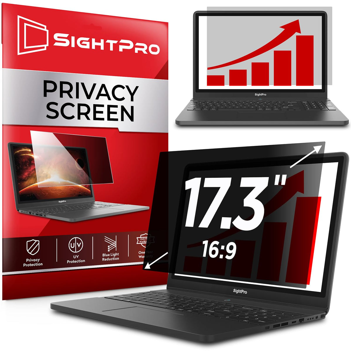 SightPro 22 Inch 16:10 Computer Privacy Screen Filter for Monitor - Privacy Shield and Anti-Glare Protector