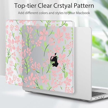 Tuiklol for MacBook Pro 14 Inch Case 2024-2021 Release M4 A3112 A3401 A3185/M3 A2918 A2992/M2 A2779/M1 A2442 Pro/Max,Hard Shell Case with Keyboard Cover & Screen Protector for Touch ID,Unique Flower