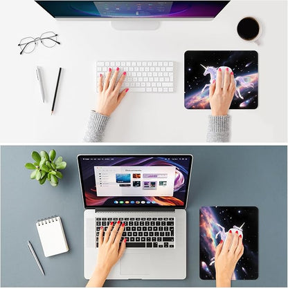 ITNRSIIET Mouse Pad Non-Slip Rubber Base Smooth Surface Stitched Edges Waterproof Durable Compatible with All Mice for Office & Gaming, Desk Accessory, 10.2x8.3x0.12 inch, Stellar