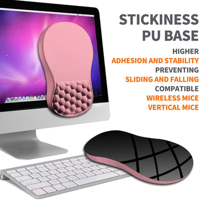 Armanza Ergonomic Joint Wrist Support Mouse Pad with Memory Foam Cushion Massage Bump, Carpal Tunnel Pain Relief Mousepad Slope Design for Wrist Rest, 11.8x7.9 in, RosyBrown