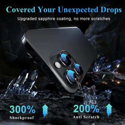 YWXTW Camera Lens Protector for iPhone 16 Pro/iPhone 16 Pro Max, [1 Step Installation Tray] Tempered Glass Screen Protector Metal Individual Camera Cover Accessories Case Friendly (Clear-2Pack)