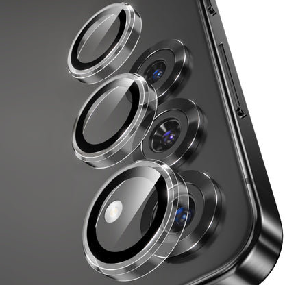 YWXTW Camera Lens Protector for Samsung Galaxy S25+ Plus Accessories [1:1 Fit & Ultra Clarity] 9H Tempered Glass Metal Individual Ring Camera Cover Screen Protector, Case Friendly (Clear)