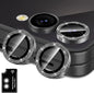 for Samsung Galaxy Z Flip 7 Camera Lens Protector, Individual Metal Ring Tempered Glass Lens Cover, [Strong Adsorption] Scratch Resistant Ultra-Thin HD Clear Lens Cover, 1 Set-Black Sparkly