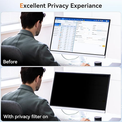 Mamol 24 Inch Computer Privacy Screen Filter for 16:9 Aspect Ratio Widescreen Monitor - Removable Computer Screen Privacy Shield and Anti Glare Blue Light Filter, Anti-Scratch Screen Protective Film