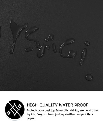 YSAGi Non-Slip Leather Desk Pad, Waterproof Laptop Computer Desk Keyboard Mat, Table Protector Blotter Mat, Large Mouse Pad for Office/Work/Home/Decor(Black, 31.5" x 15.7")