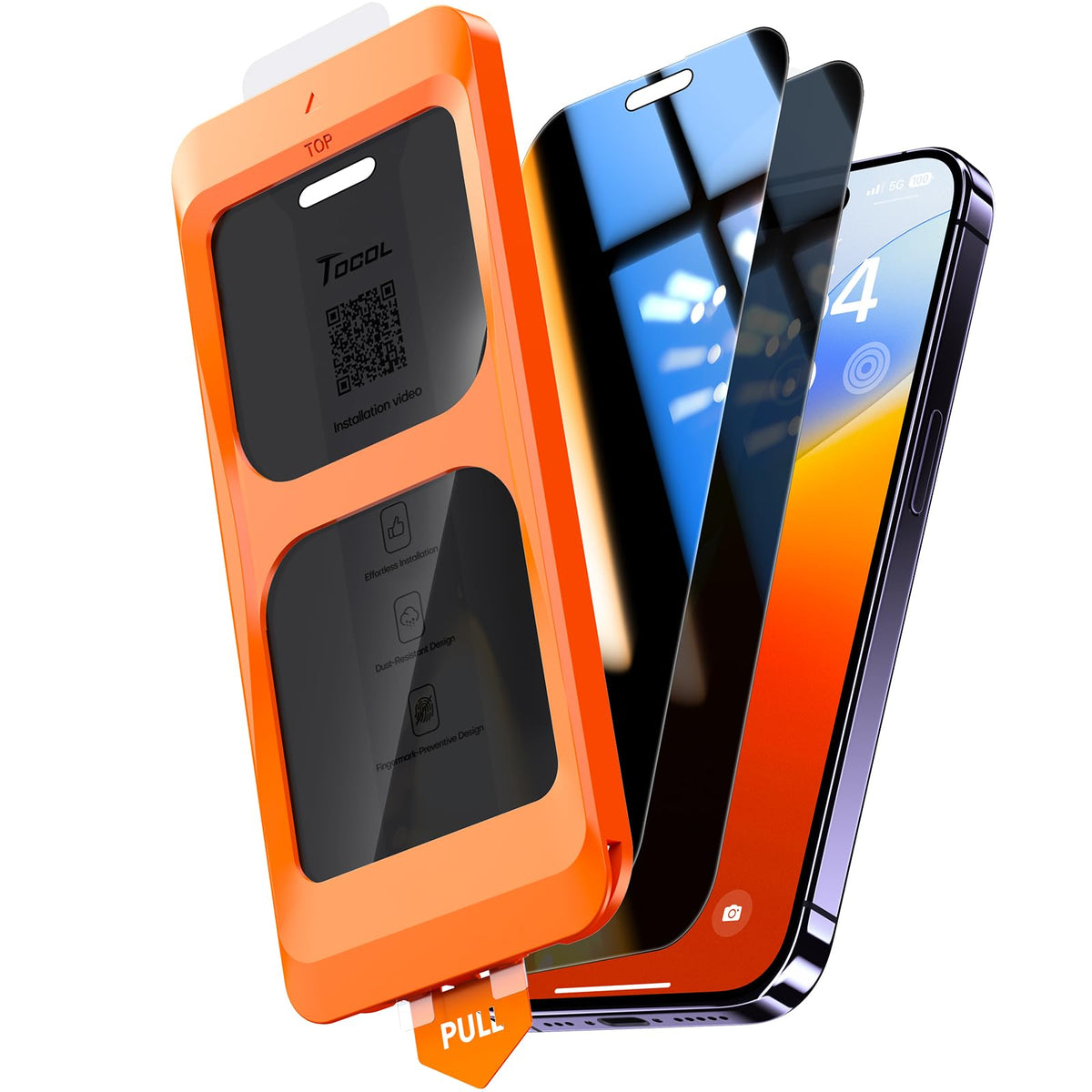 TOCOL for iPhone 16 Pro Privacy Screen Protector