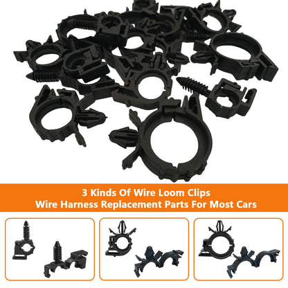 180Pcs Wire Loom Clips for Car Push Mount Zip Ties Assorted Sizes Automotive Fuel Line Cable Ties 6 Inch Wire Holder for Car Zip Ties Anchors Screw Mount Zip Tie Automotive Wiring Clip